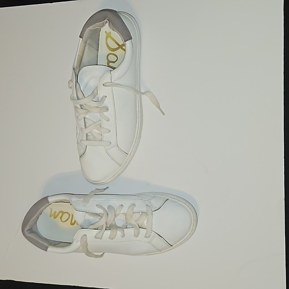 Sam Edelman White Leather Tennis Shoes Sz 11 - Picture 1 of 9